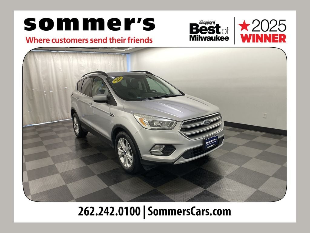 2017 Ford Escape SE in Ingot Silver — front three-quarter view