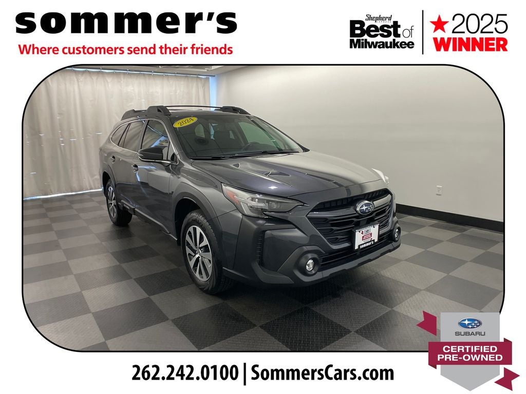 2024 Subaru Outback Premium in Magnetite Gray Metallic — front three-quarter view