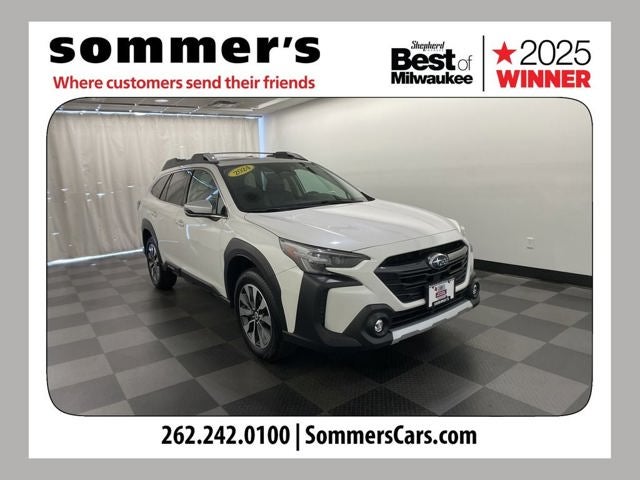 2024 Subaru Outback Touring XT in Crystal White Pearl — front three-quarter view