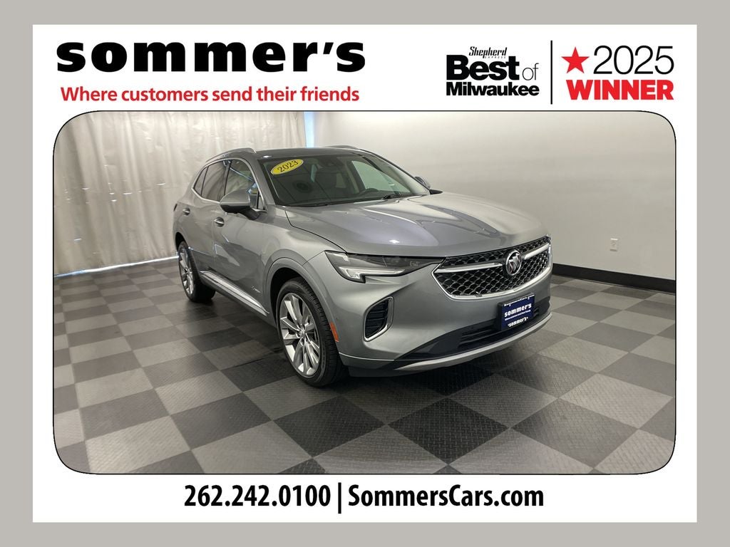 2023 Buick Envision Avenir in Moonstone Gray Metallic — front three-quarter view
