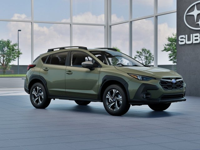 2026 Subaru CROSSTREK Premium in Alpine Green — front three-quarter view
