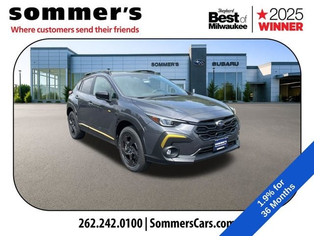 2026 Subaru CROSSTREK Sport in Magnetite Gray Pearl — front three-quarter view