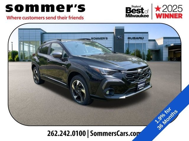 2026 Subaru CROSSTREK Limited in Crystal Black Silica — front three-quarter view