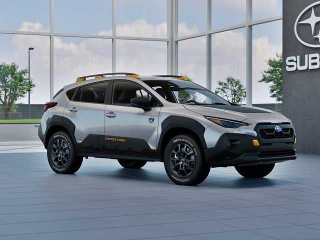 2026 Subaru CROSSTREK Wilderness in Ice Silver Metallic — front three-quarter view