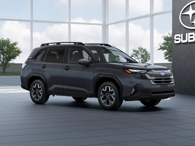 2026 Subaru FORESTER Premium in Magnetite Gray Metallic — front three-quarter view