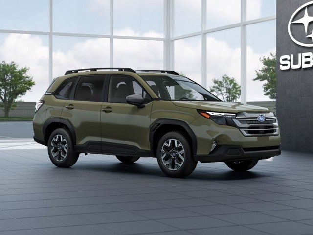 2026 Subaru FORESTER Premium in Autumn Green Metallic — front three-quarter view