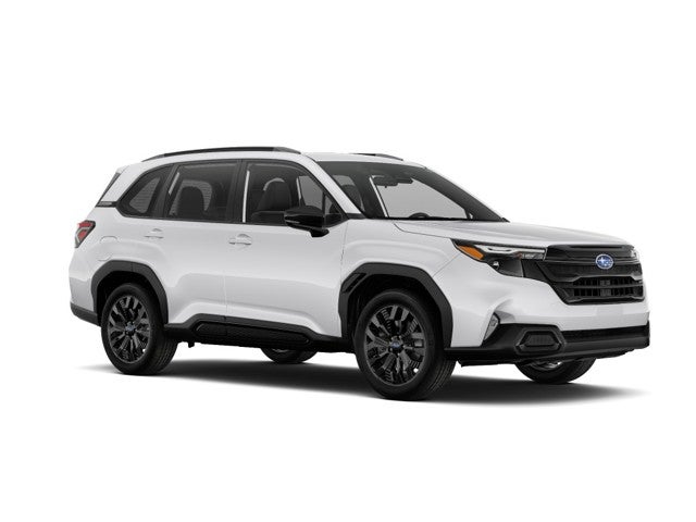 2026 Subaru FORESTER Sport Onyx Edition in Crystal White Pearl — front three-quarter view