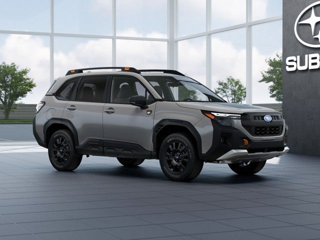 2026 Subaru FORESTER Wilderness in River Rock Pearl — front three-quarter view