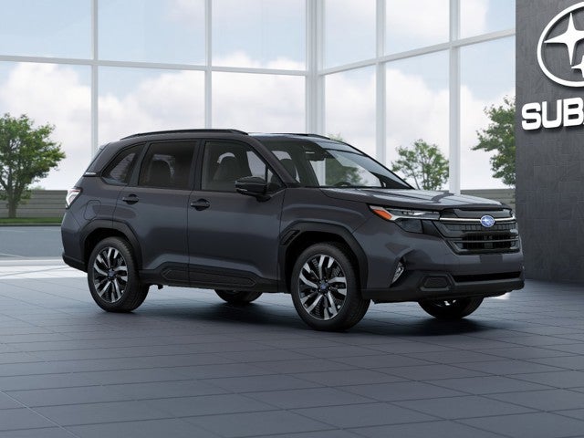 2026 Subaru FORESTER Touring in Magnetite Gray Metallic — front three-quarter view