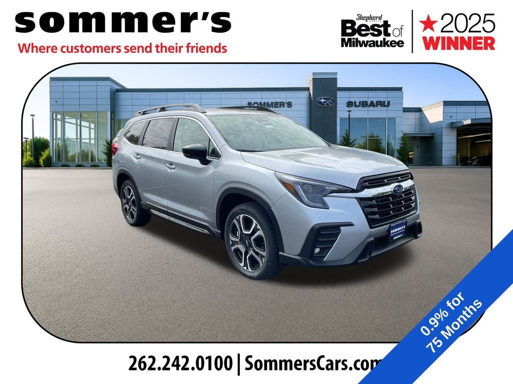 2026 Subaru ASCENT Limited 7-Passenger in Ice Silver Metallic — front three-quarter view