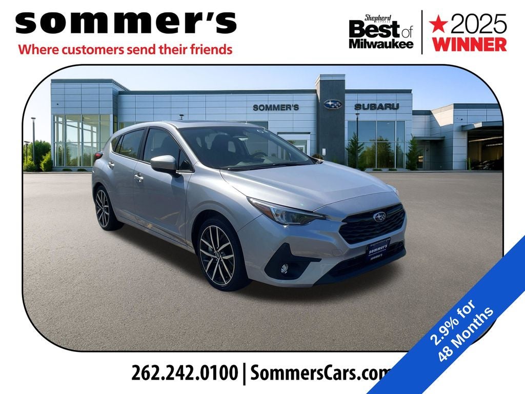 2026 Subaru IMPREZA Sport in Ice Silver Metallic — front three-quarter view