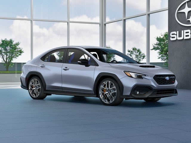 2026 Subaru WRX tS in Ice Silver Metallic — front three-quarter view