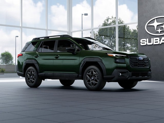 2026 Subaru OUTBACK Limited in Deep Emerald Green Pearl — front three-quarter view