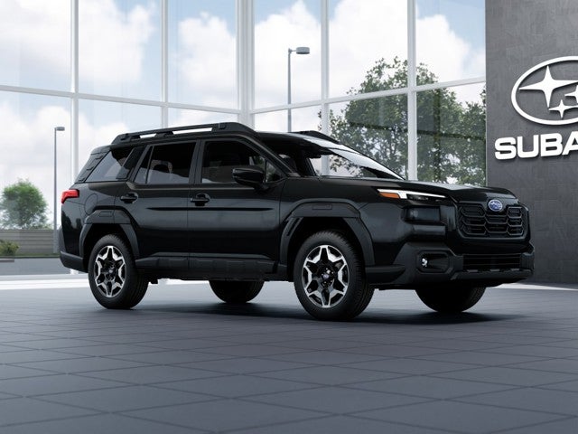 2026 Subaru OUTBACK Touring in Crystal Black Silica — front three-quarter view