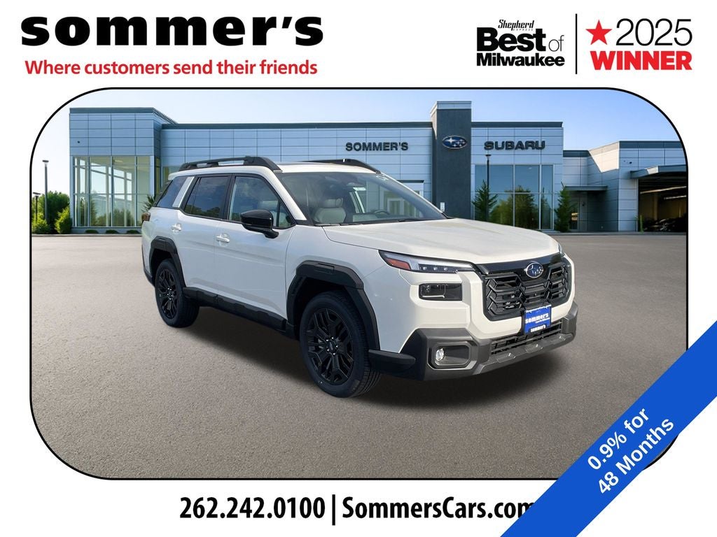 2026 Subaru OUTBACK Limited XT in Crystal White Pearl — front three-quarter view