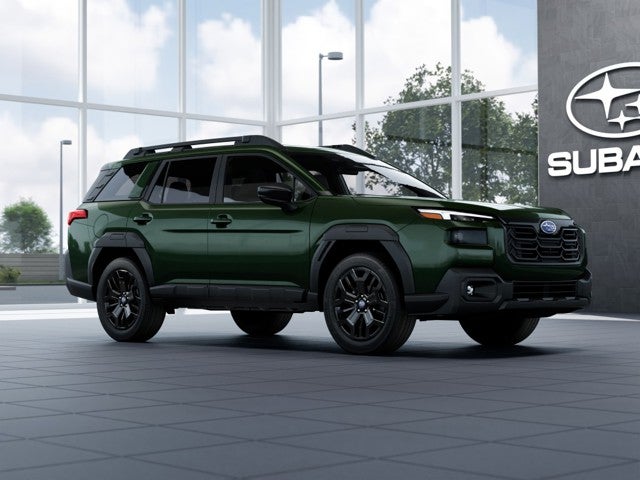2026 Subaru OUTBACK Limited XT in Deep Emerald Green Pearl — front three-quarter view