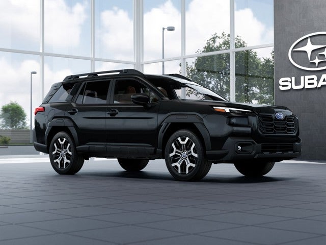 2026 Subaru OUTBACK Touring XT in Crystal Black Silica — front three-quarter view