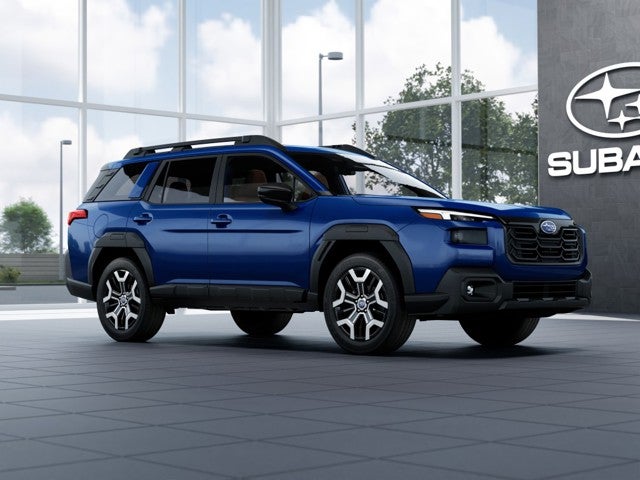 2026 Subaru OUTBACK Touring XT in Sapphire Blue Pearl — front three-quarter view
