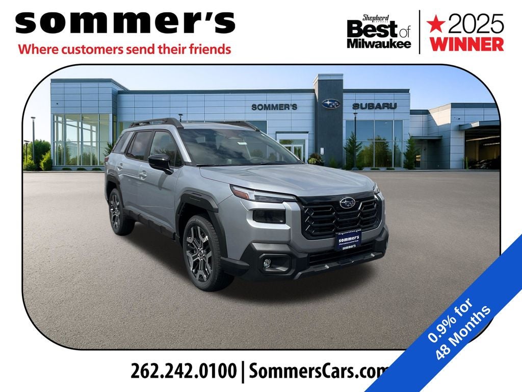 2026 Subaru OUTBACK Touring XT in Ice Silver Metallic — front three-quarter view