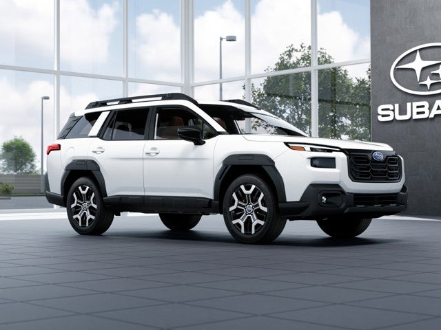 2026 Subaru OUTBACK Touring XT in Crystal White Pearl — front three-quarter view
