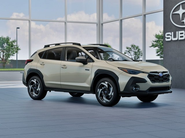 2026 Subaru CROSSTREK Limited Hybrid in Sand Dune Pearl — front three-quarter view